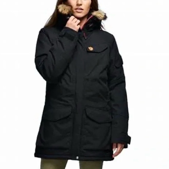 Fjallraven Nuuk Parka Women's Sz XL In Black - Picture 1 of 14